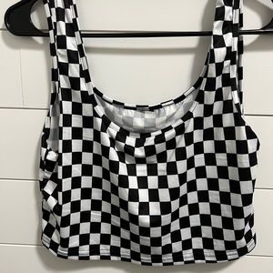 Cropped Checkered Top